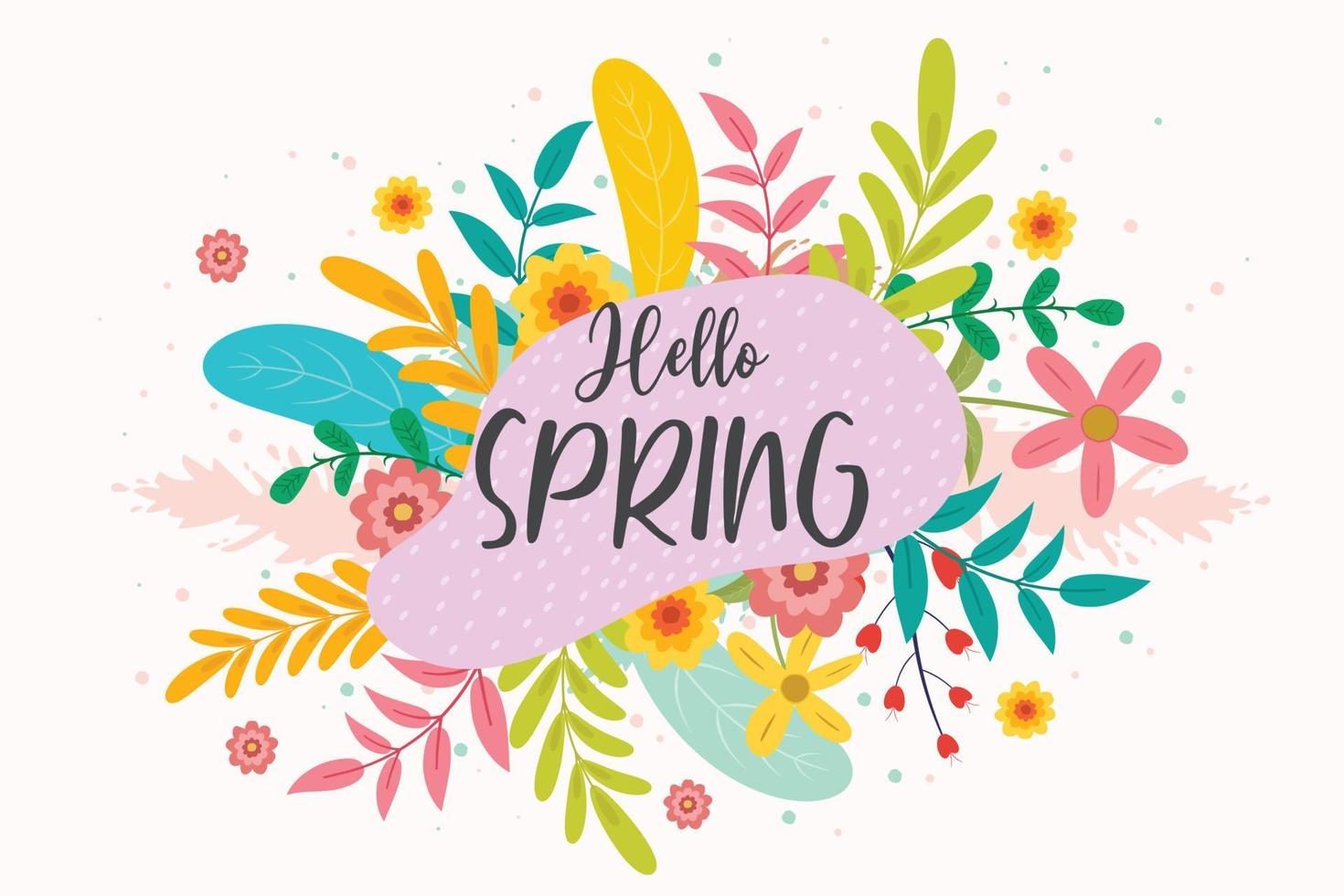 Beautiful hand drawn spring flower background vector