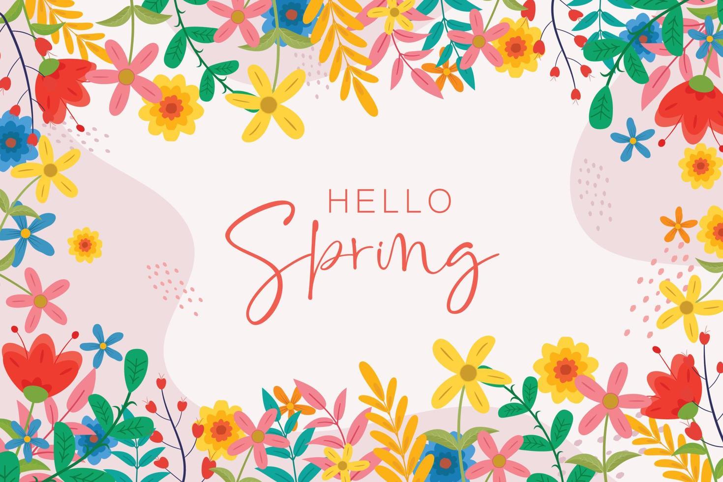 Beautiful hand drawn spring flower background vector