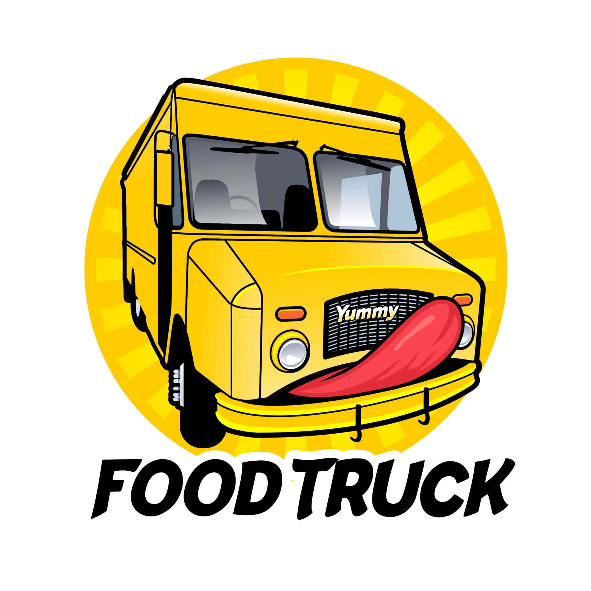 Food Truck Logo Vector Template Design Element For Logo Poster Card Banner Emblem T Shirt