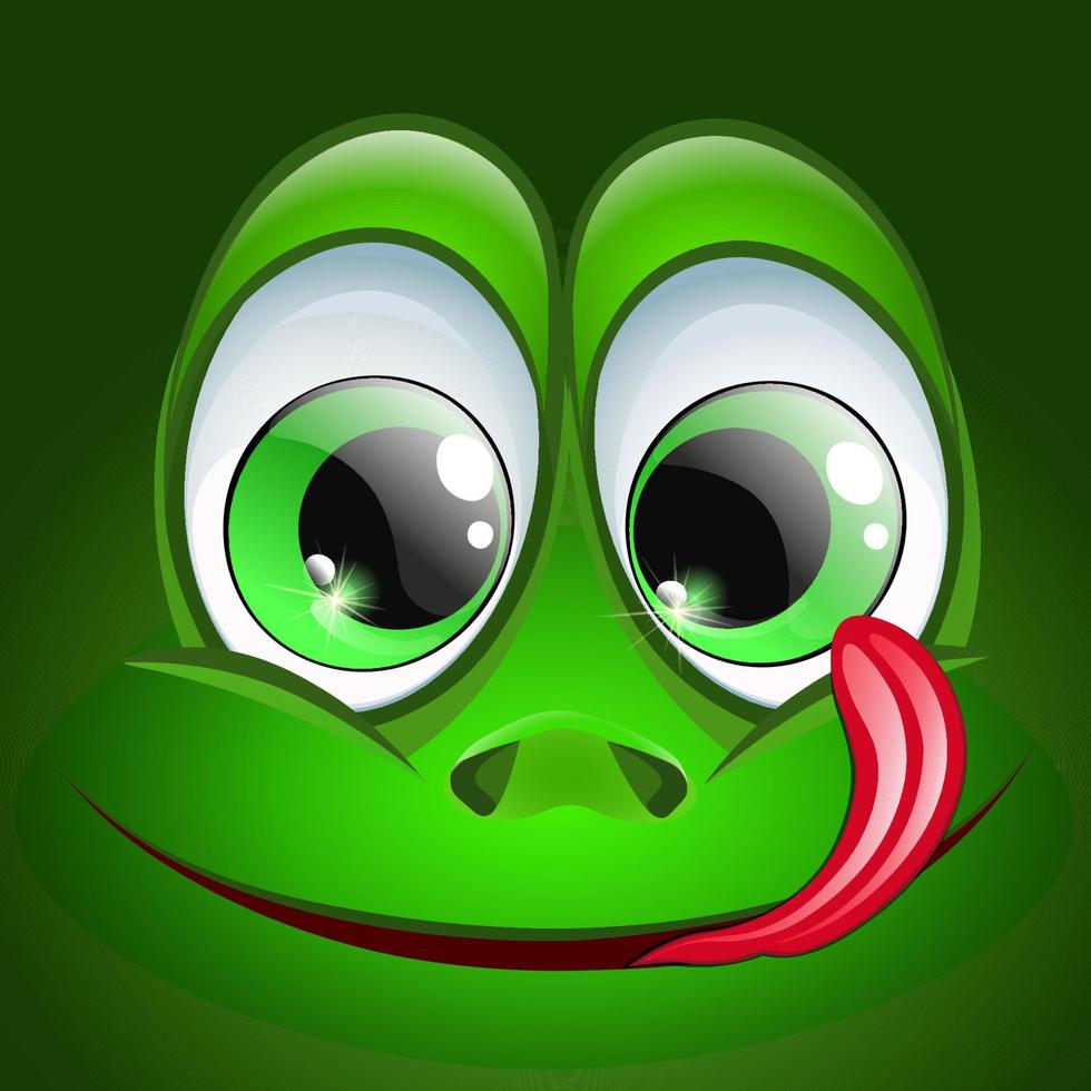 Frog face square vector