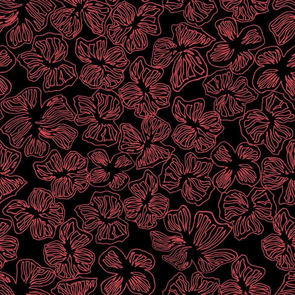 vector seamless pattern flowers  Botanical illustration for wallpaper, textile, fabric, clothing, paper, postcards