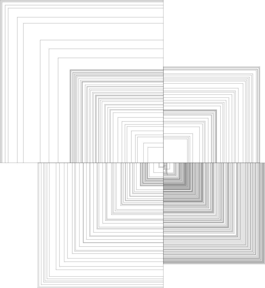 patrón geométrico abstracto con ventanas cuadradas de forma aislada de diferentes tamaños en perspectiva vector