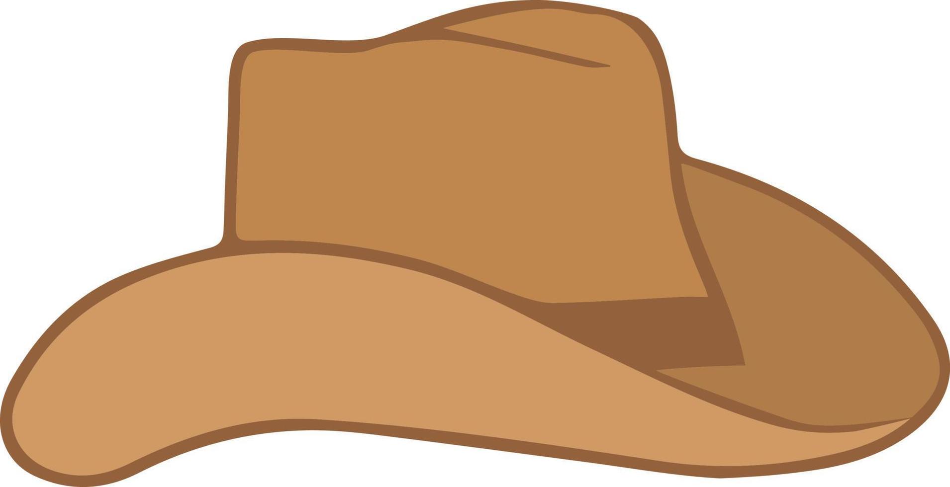 el icono del sombrero de vaquero es marrón. icono de vector lineal en estilo plano.