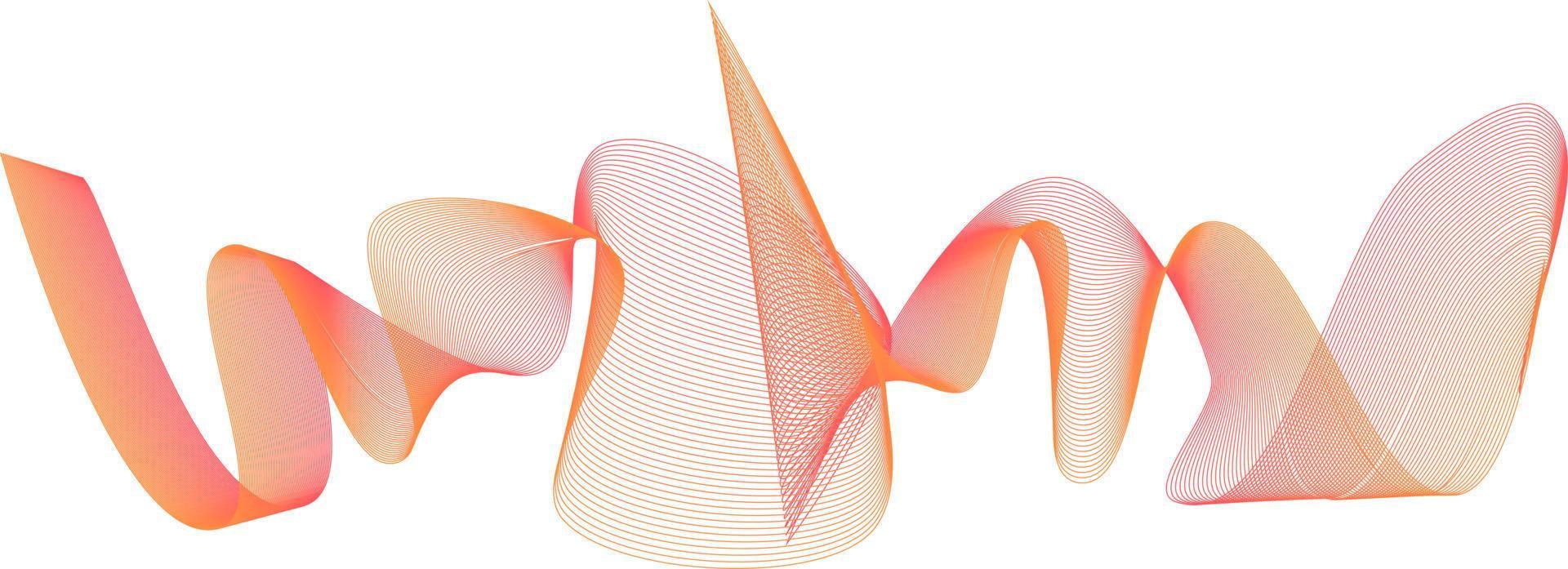 Abstract wave element for design. Digital frequency track equalizer. Stylized line art background. Vector illustration. Wave with lines created using blend tool. Curved wavy line, smooth stripe.