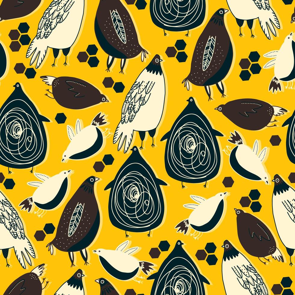 vector seamless pattern multicolored cute birds .