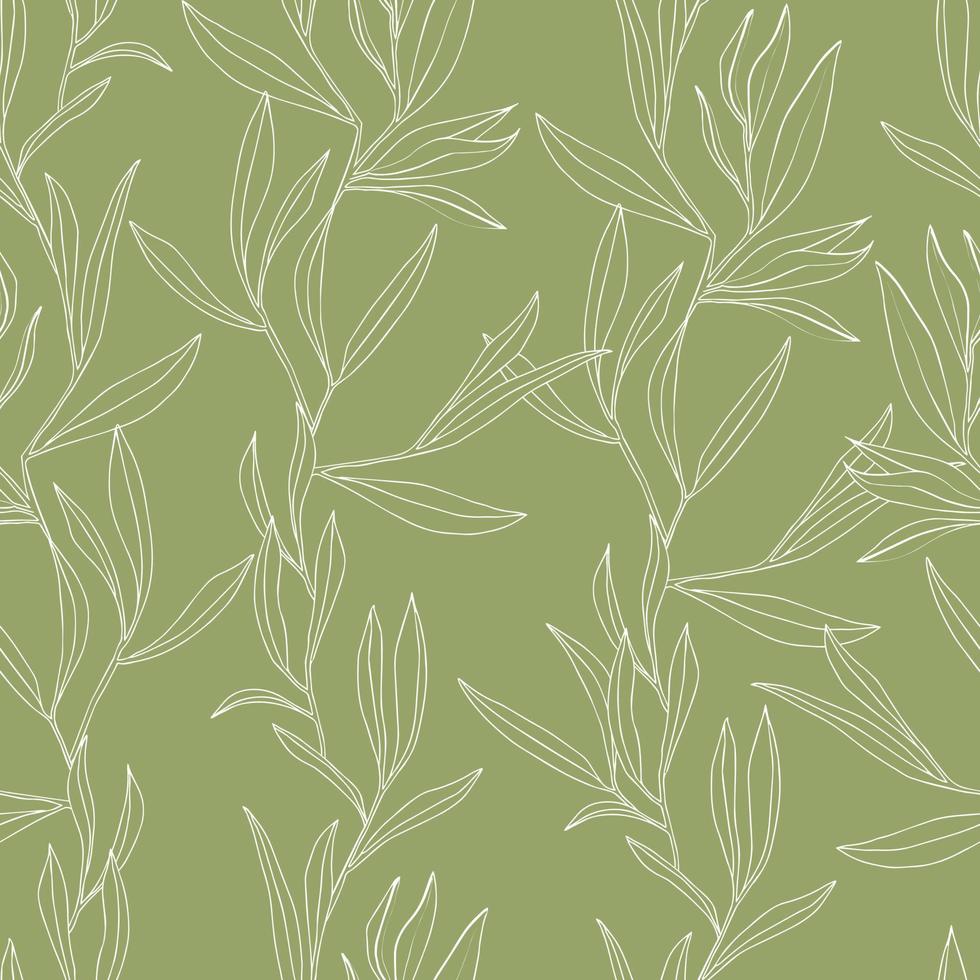 vector seamless pattern with leaves. Botanical illustration for wallpaper, textile, fabric, clothing, paper, postcards