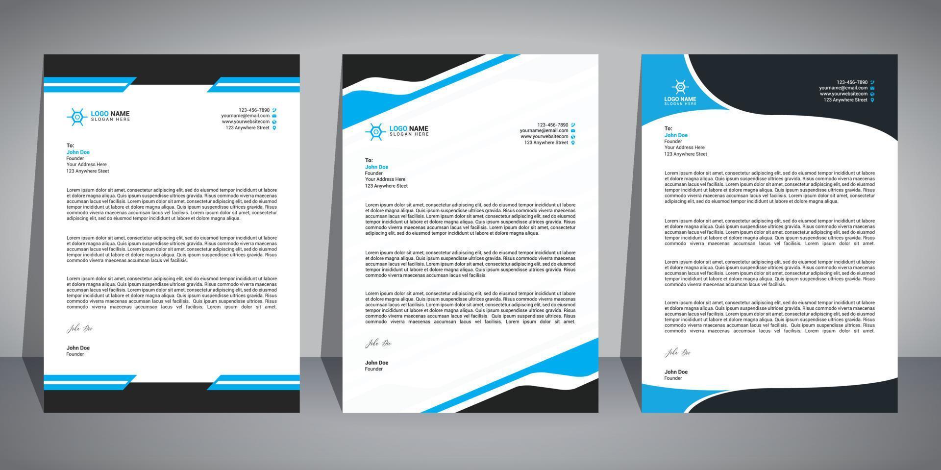 Professional letterhead design template vector