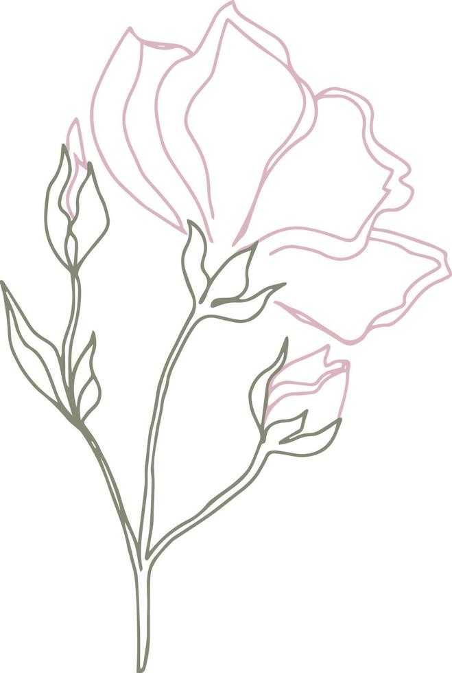 vector  pattern flowers with leaves. Botanical illustration for wallpaper, textile, fabric, clothing, paper, postcards