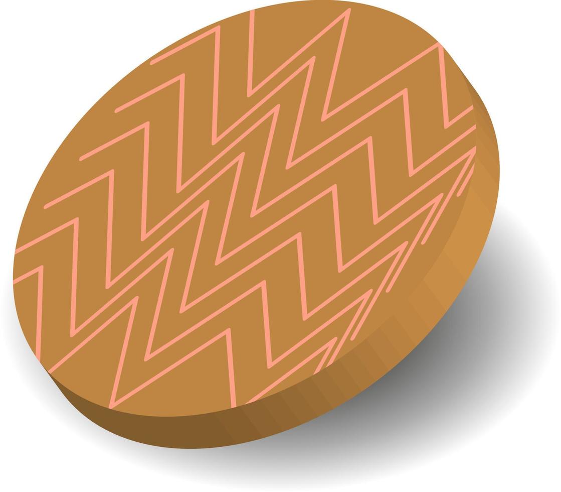 Modern geometric 3d abstract vector Small isolated short cylinders, pills, candies, circles with zigzags