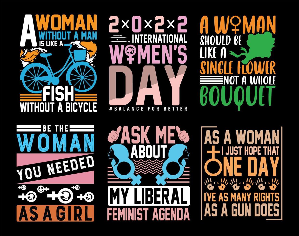 International women day t shirt designs bundle, womens day bundle sublimation, womens day vector illustration, womens day 8 march graphic design