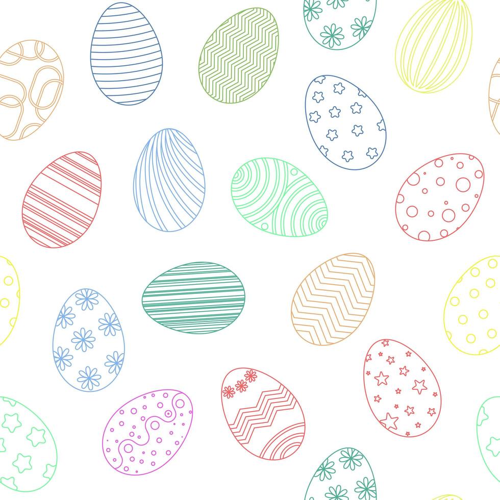 Colored painted decorated Easter eggs seamless pattern vector