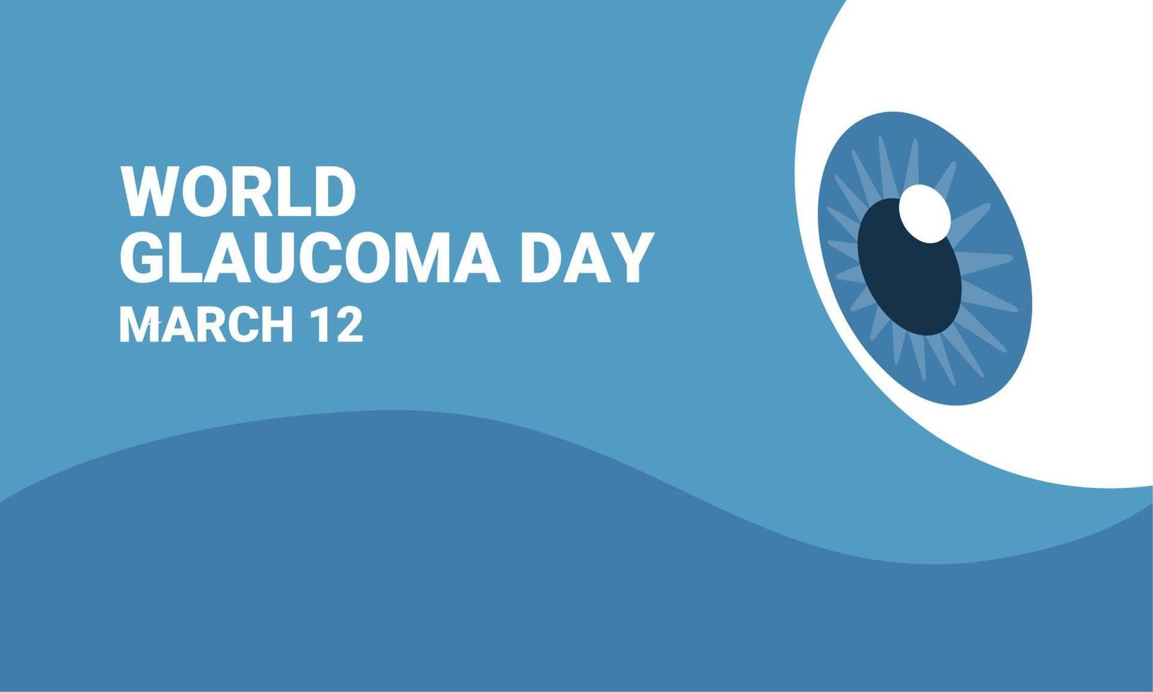 Vector illustration of World Glaucoma Day themed annually observed on 12 March, banner design with eyeballs and blank space for text.