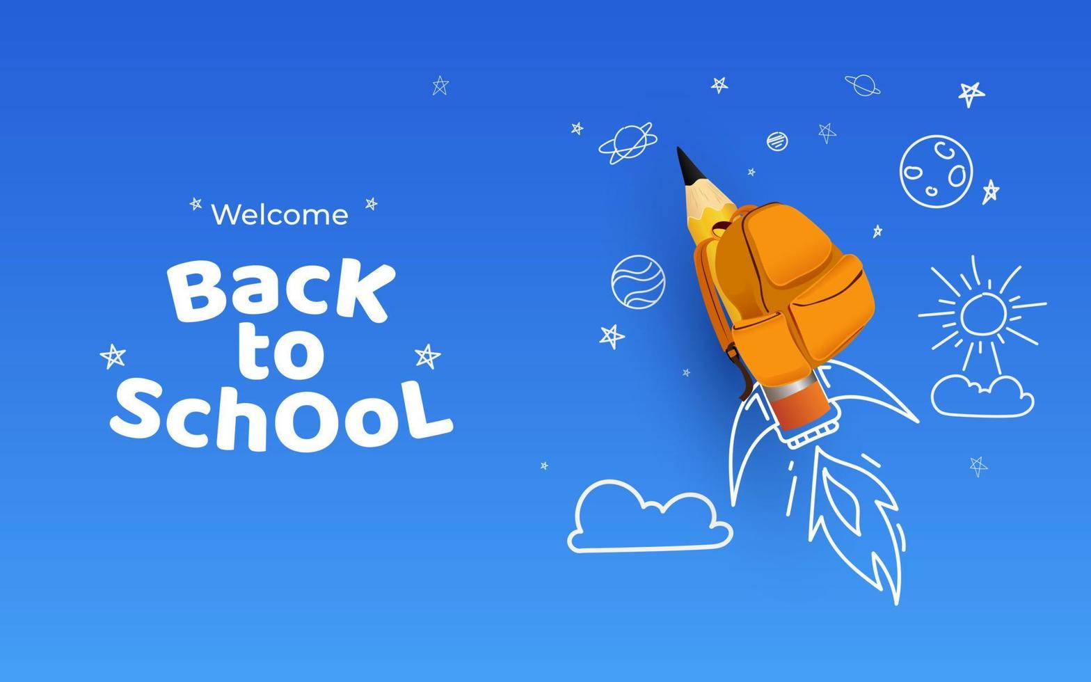 Back to school with space imagination vector