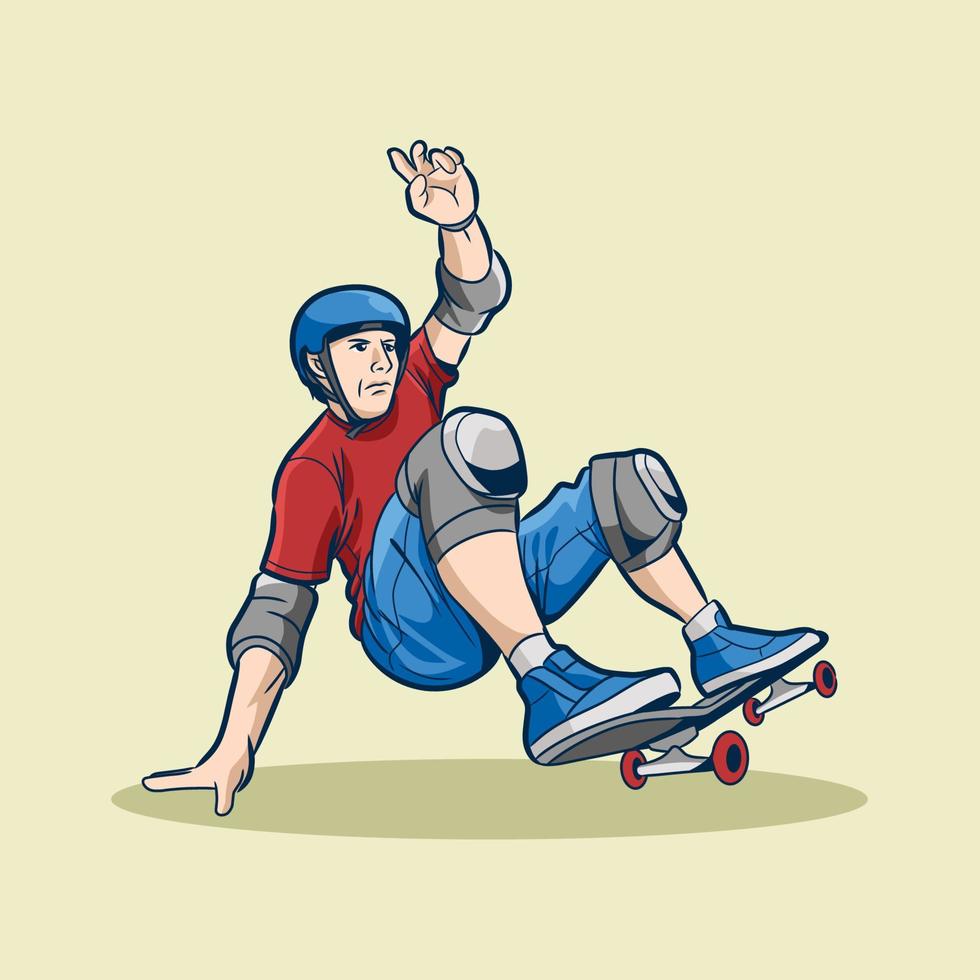 Skateboarding boy character vector