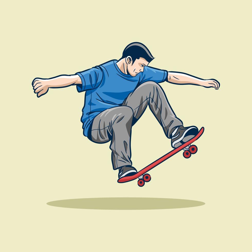 Skateboarding boy character vector