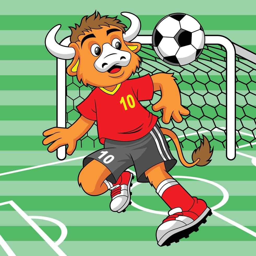 ilustración de fútbol de deporte animal vector