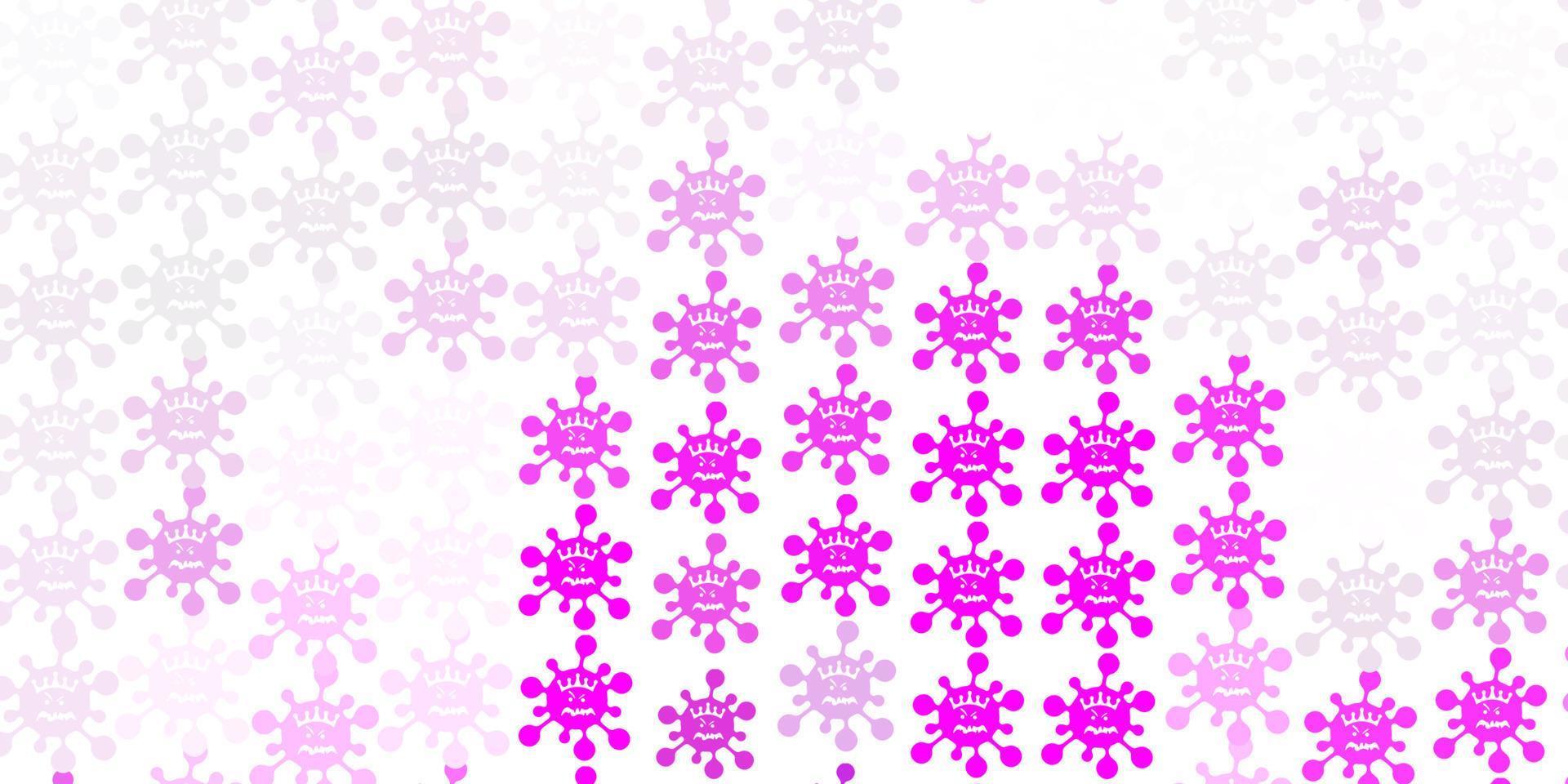 Light Purple, Pink vector backdrop with virus symbols.