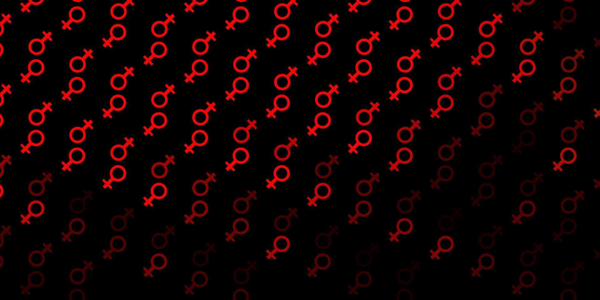 Dark Red, Yellow vector backdrop with woman's power symbols.