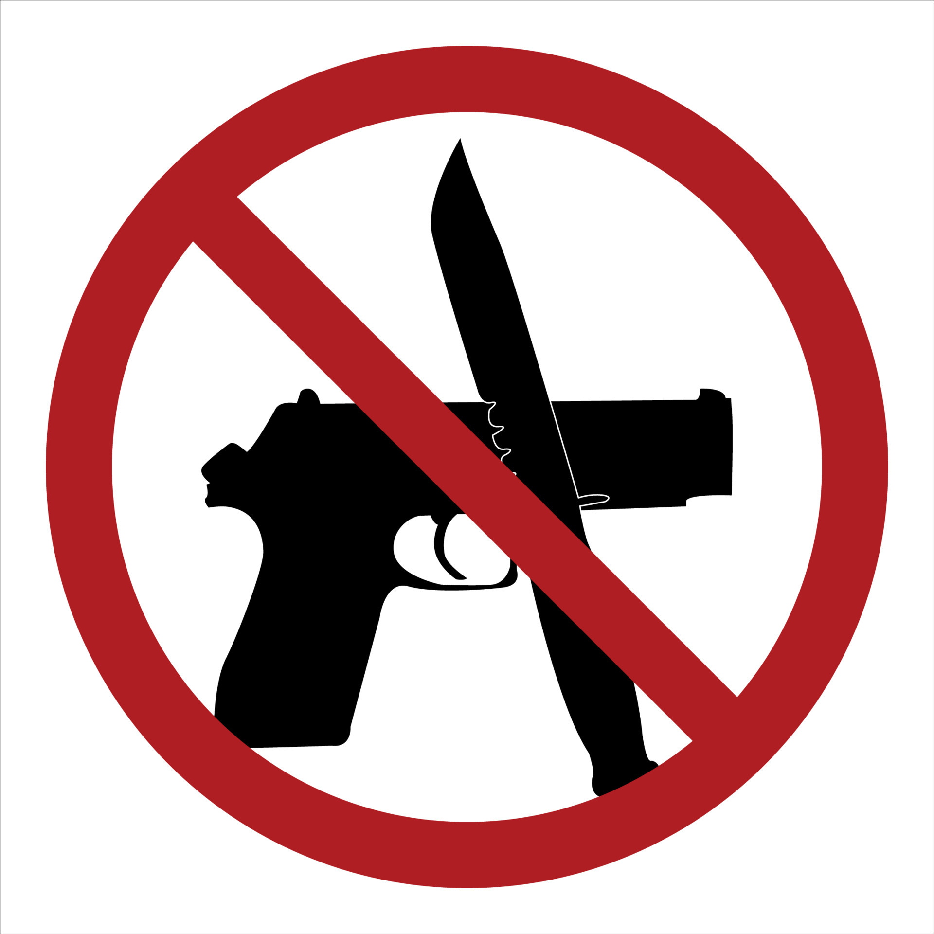 No Weapon Allowed In This Area Sign 6422485 Vector Art at Vecteezy