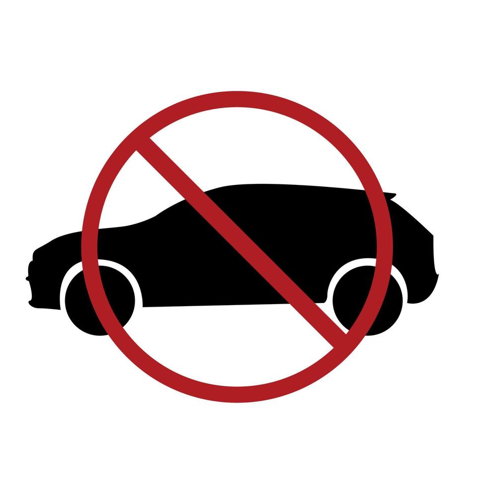 vector de ilustración de signo de no permitido coche