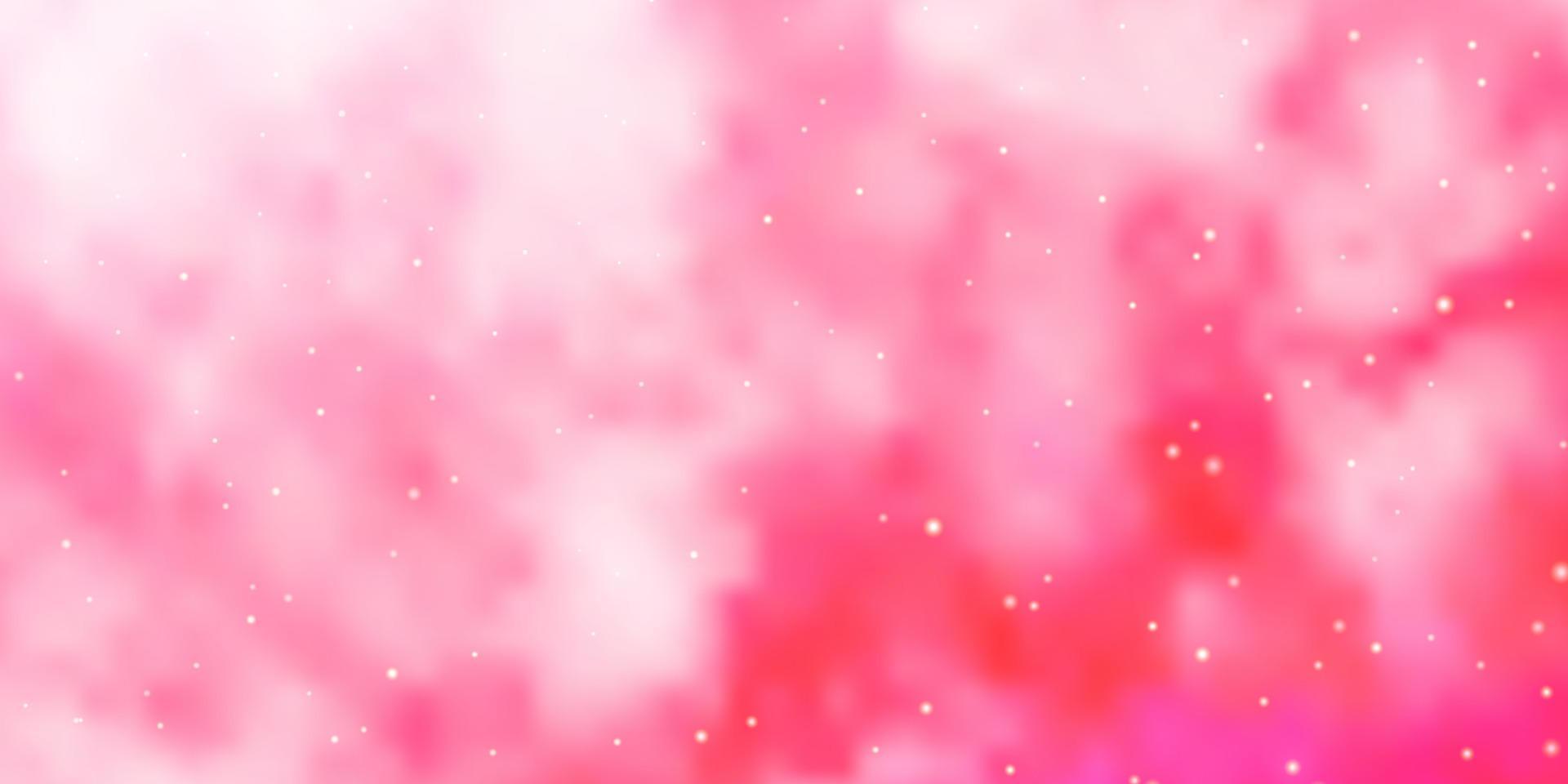 Fondo de vector rosa claro con estrellas de colores.