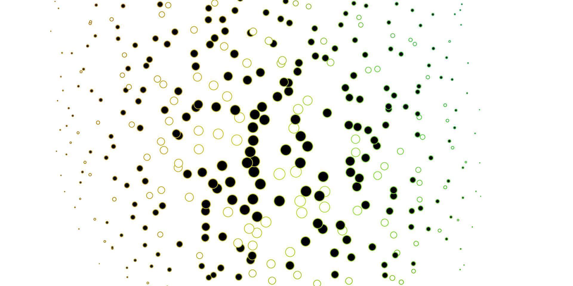 Dark Green, Yellow vector background with bubbles.