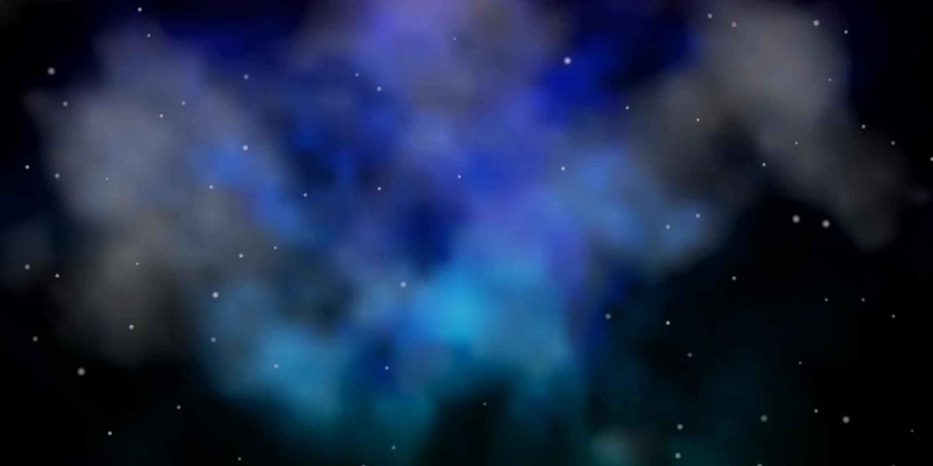 Fondo de vector multicolor oscuro con estrellas de colores.