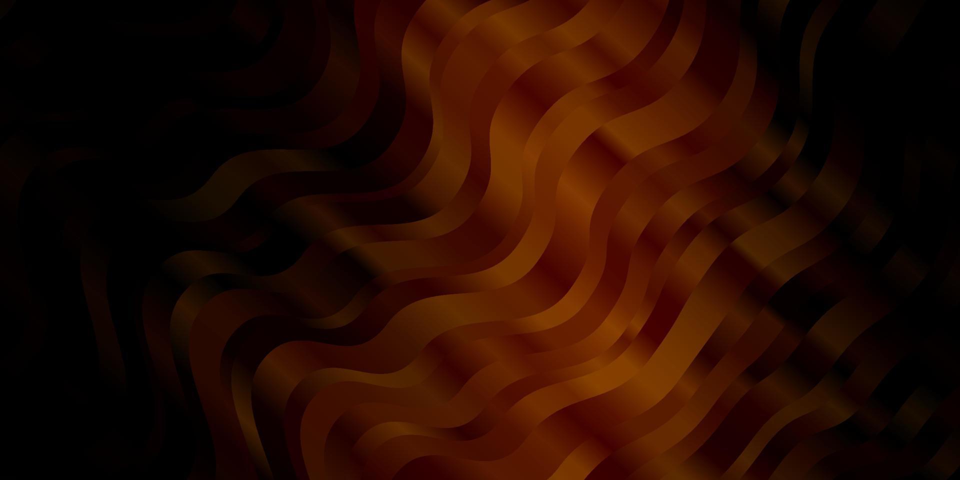 Dark Orange vector backdrop with curves.
