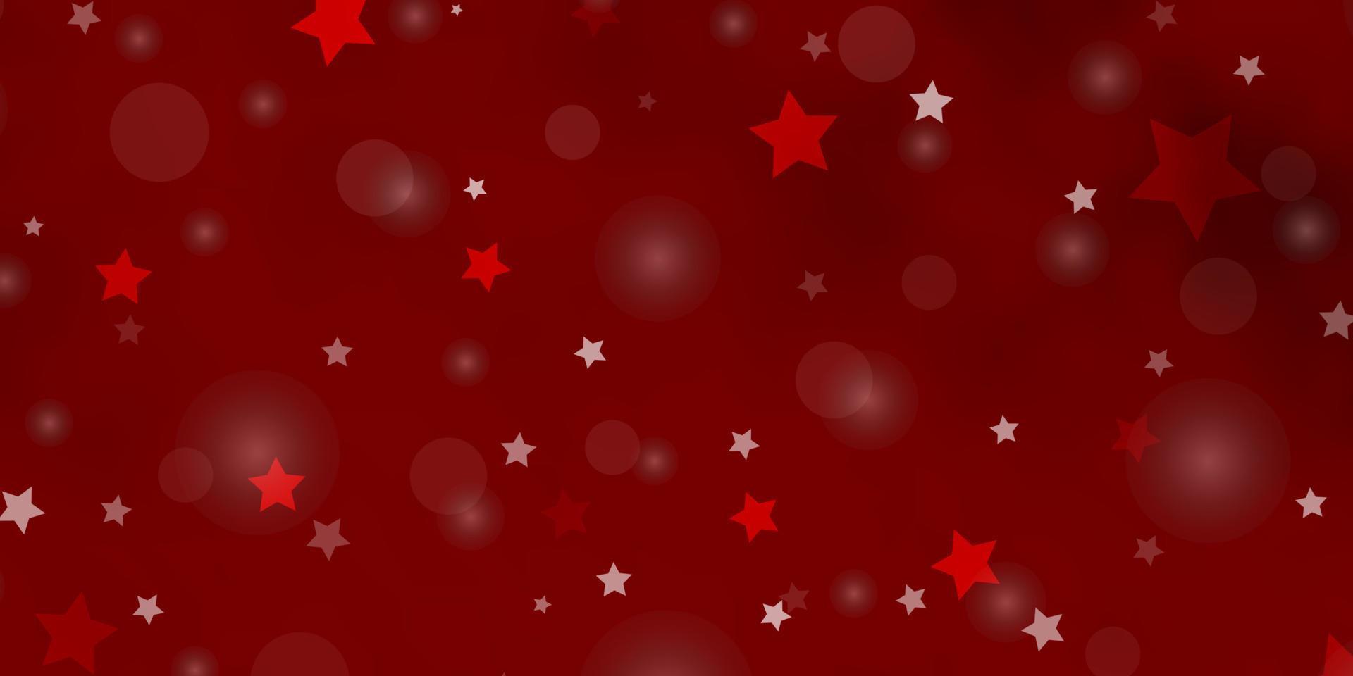 Light Orange vector backdrop with circles, stars.