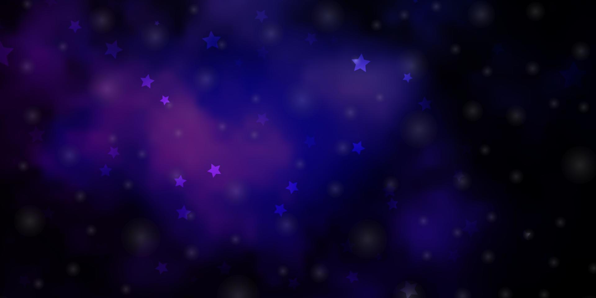 Dark Pink, Blue vector layout with bright stars.