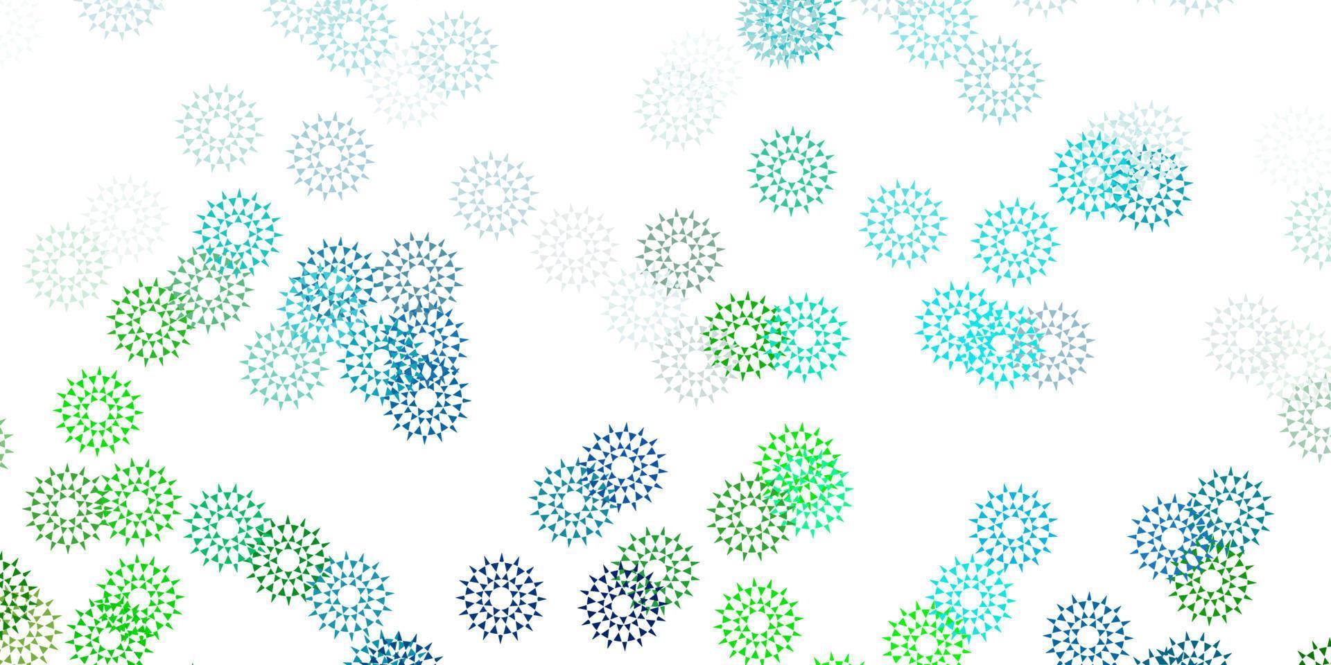 Light blue, yellow vector doodle background with flowers.