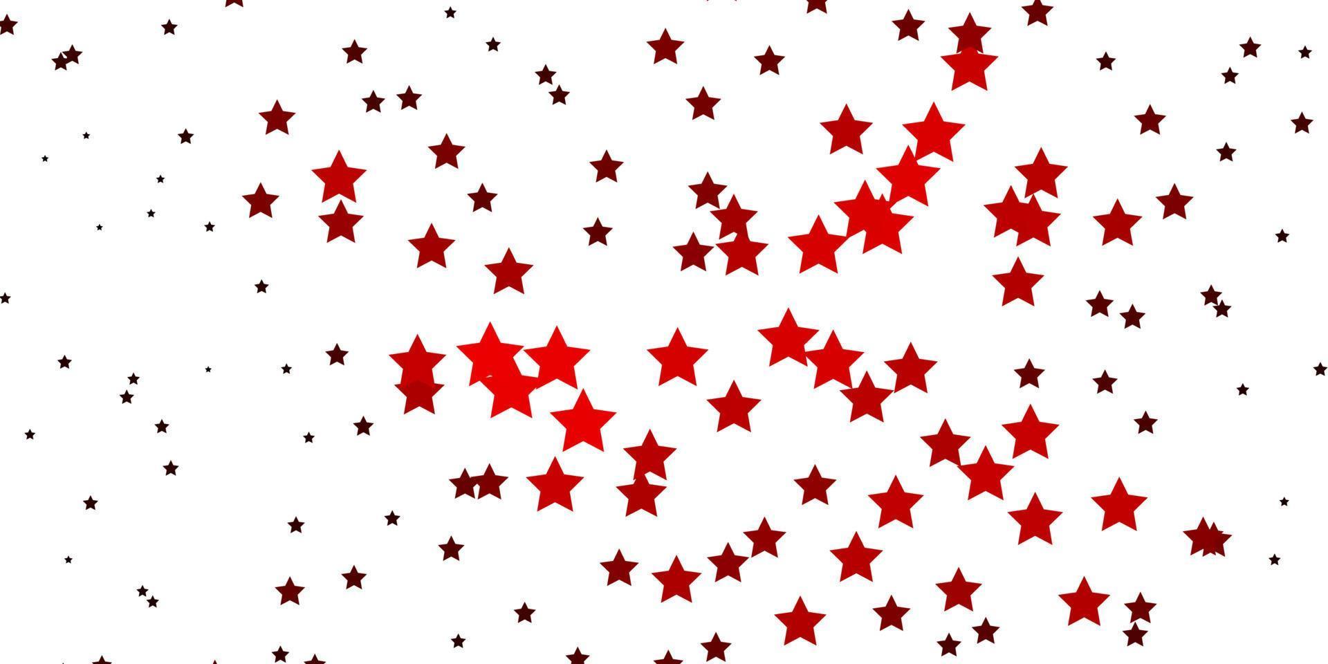 Dark Red vector texture with beautiful stars.