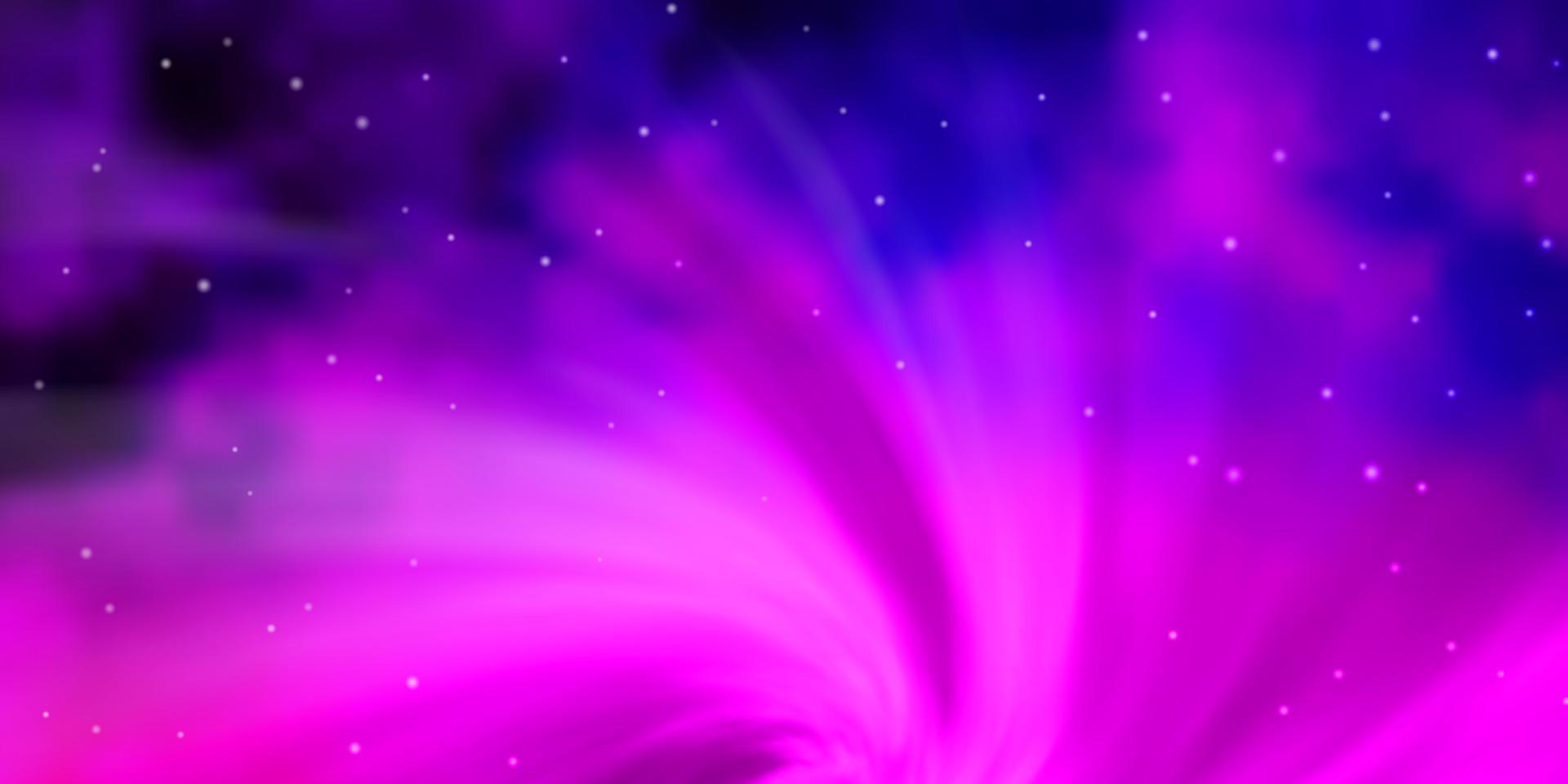 Light Purple, Pink vector background with colorful stars.