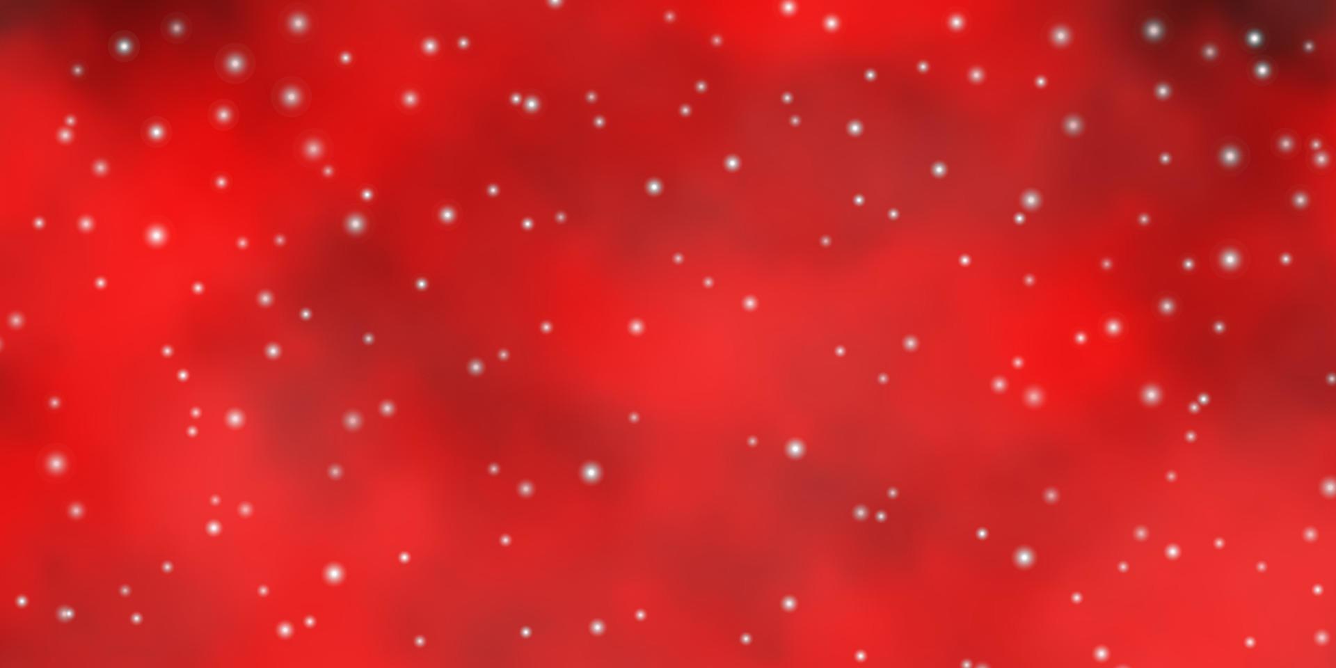 Dark Red vector background with small and big stars.