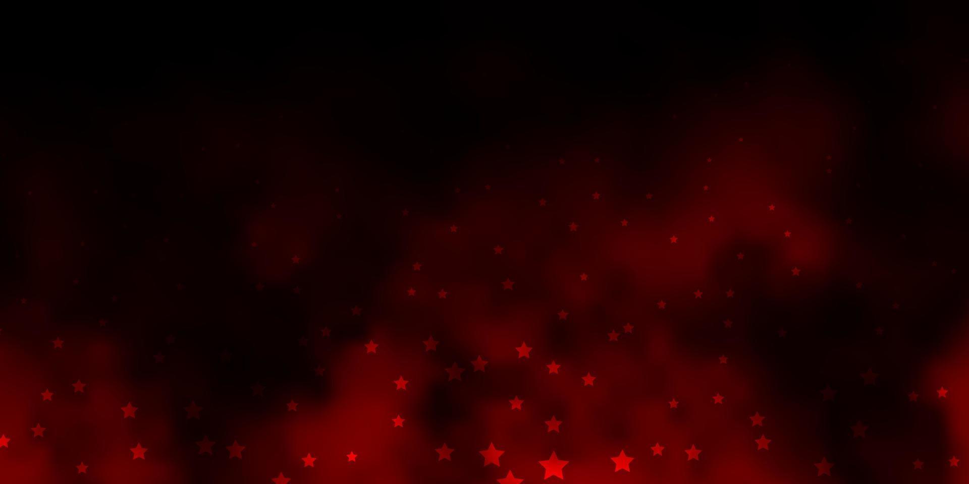 Dark Red vector background with colorful stars.