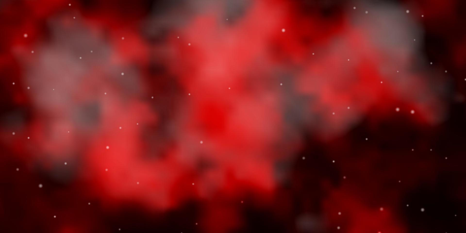 Dark Red vector template with neon stars.