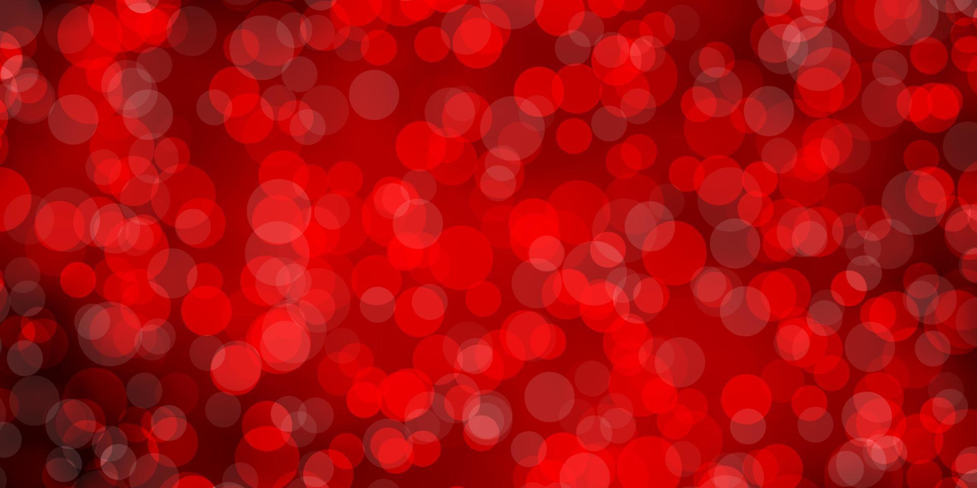 Fondo de vector rojo claro con círculos.