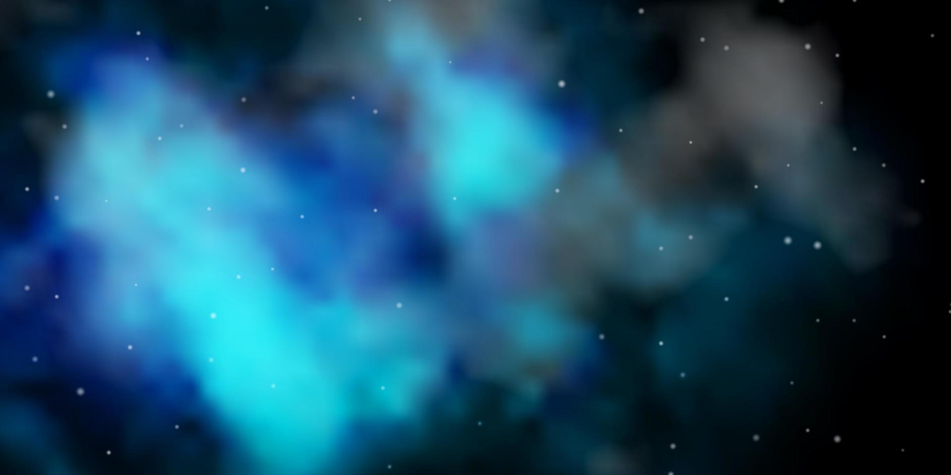 diseño de vector azul oscuro con estrellas brillantes.