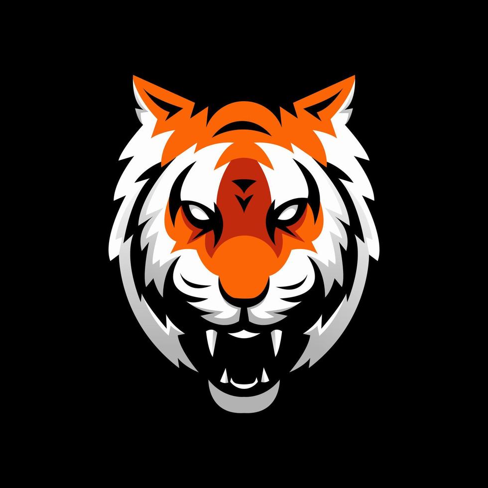 diseño del logotipo de la mascota del tigre con un concepto de ilustración moderno para la impresión de insignias, emblemas y camisetas vector