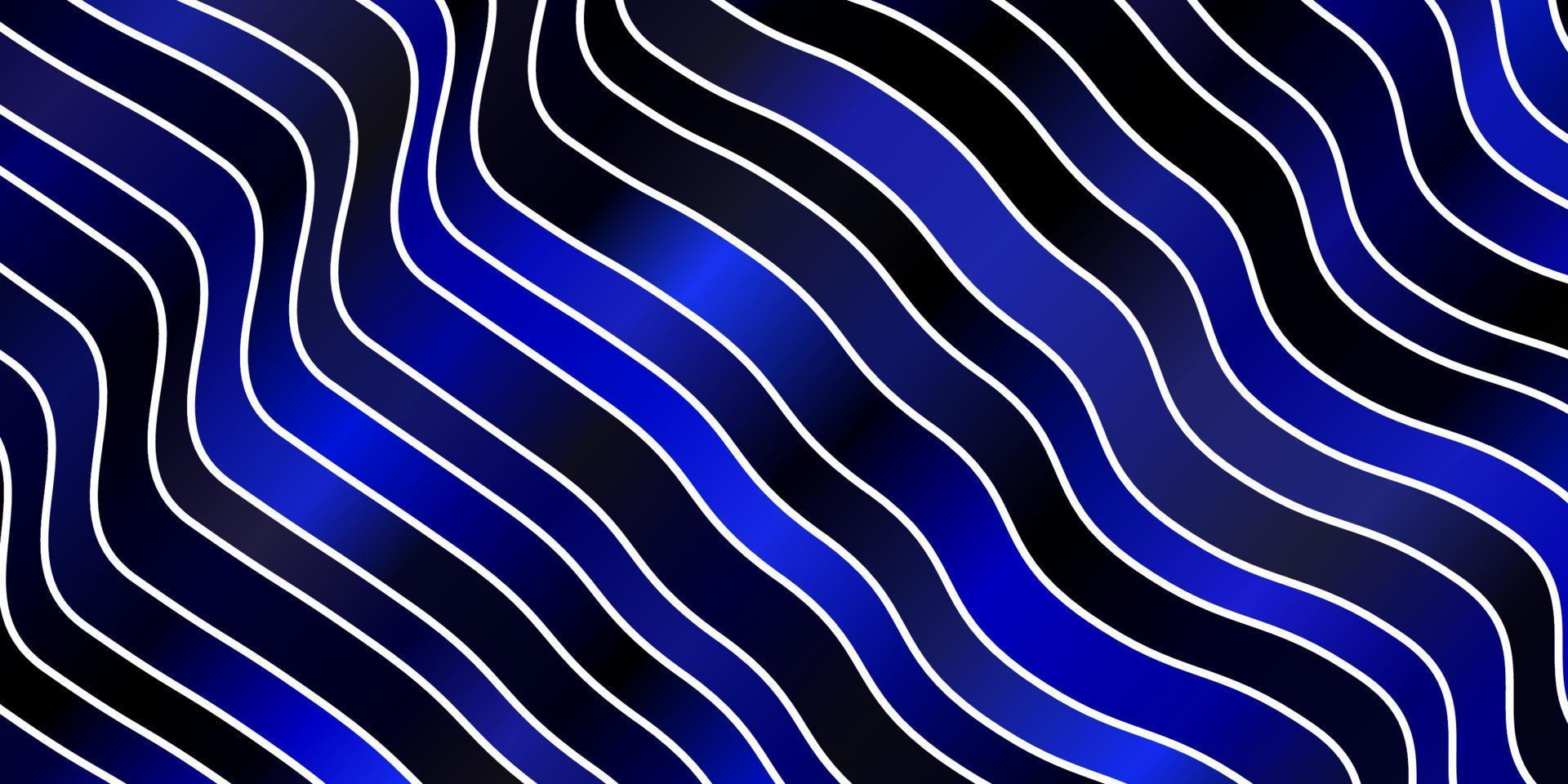 Dark BLUE vector background with curves.