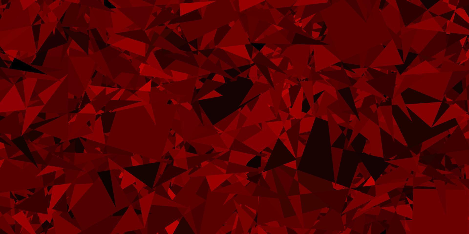 Dark Brown vector background with triangles.