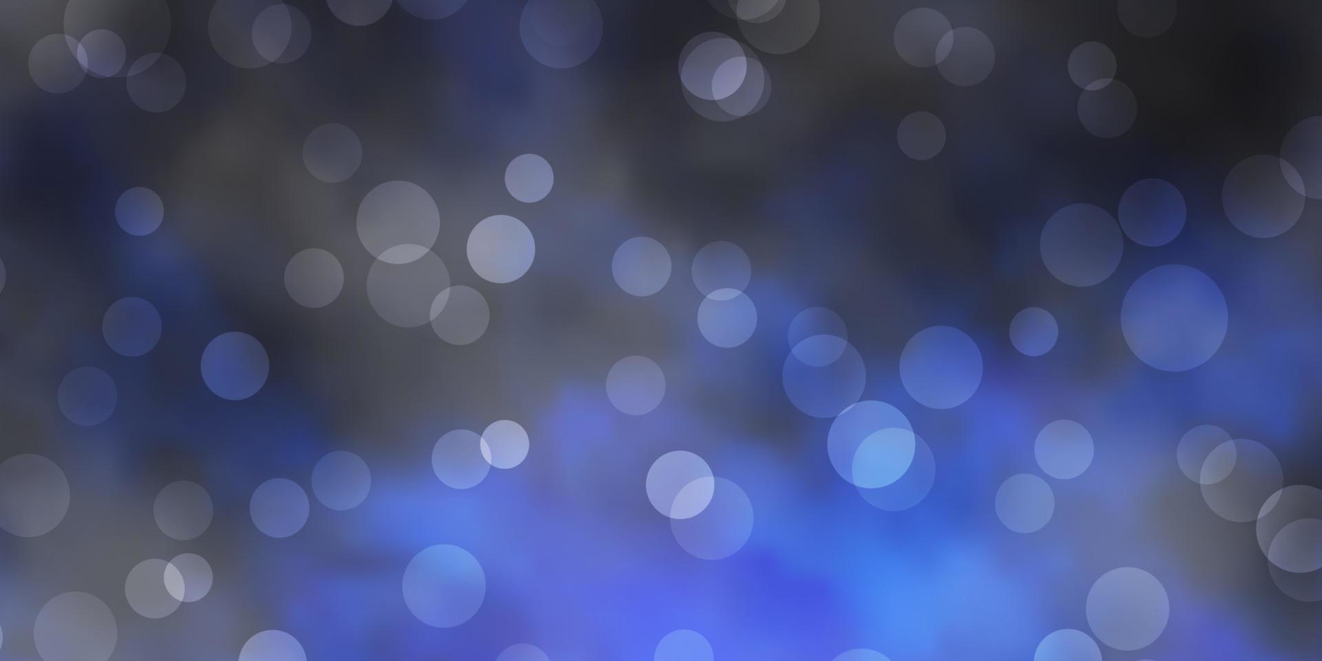 Dark BLUE vector background with bubbles.