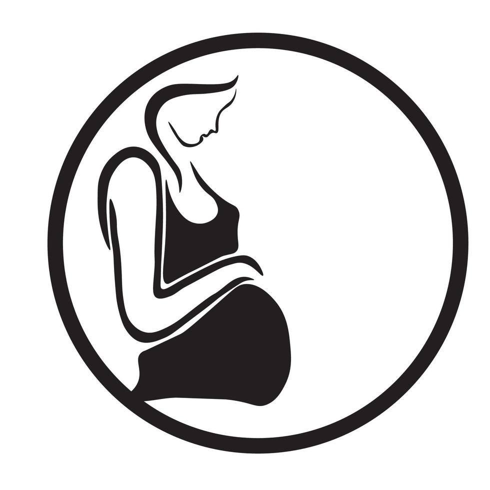 plantilla de icono embarazada en círculo vector