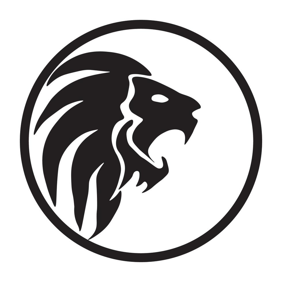 lion icon logo in a circle for company, community, and more vector