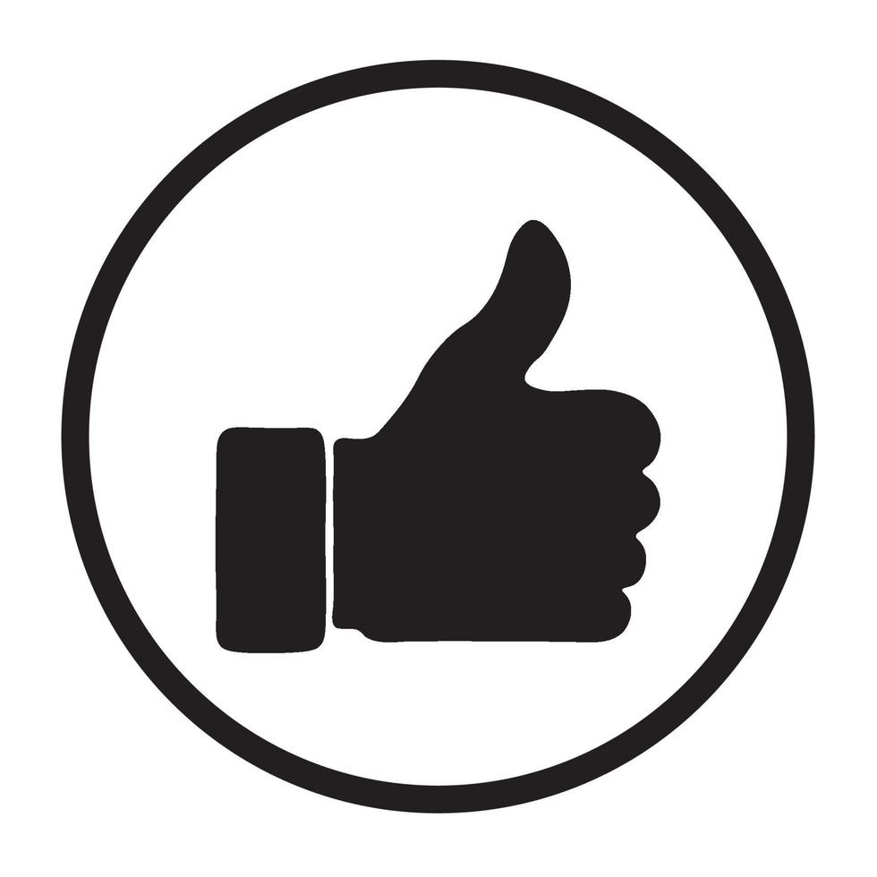 like button with thumb icon vector