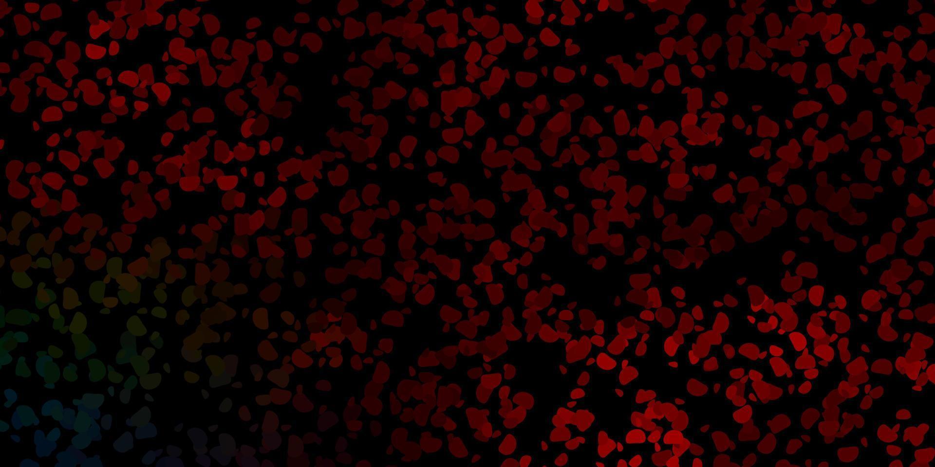 Dark green, red vector texture with memphis shapes.