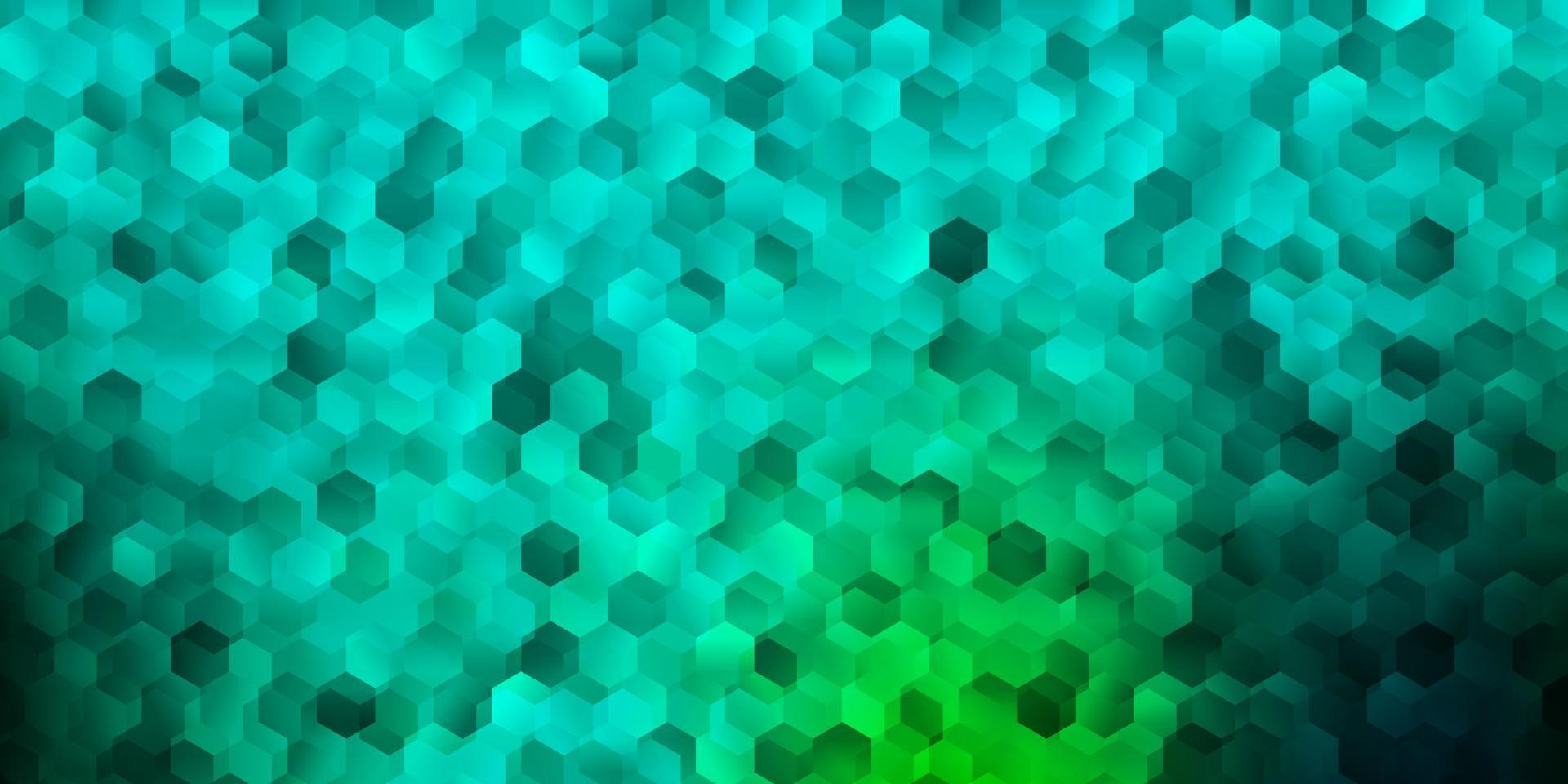 diseño vectorial verde claro con formas de hexágonos. vector