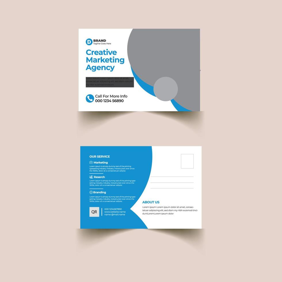 Corporate Professional Business Postcard Design Template.Corporate Postcard Design vector template for Opening invitation.Event Card Design, EDDM Postcard Template, Invitation Design