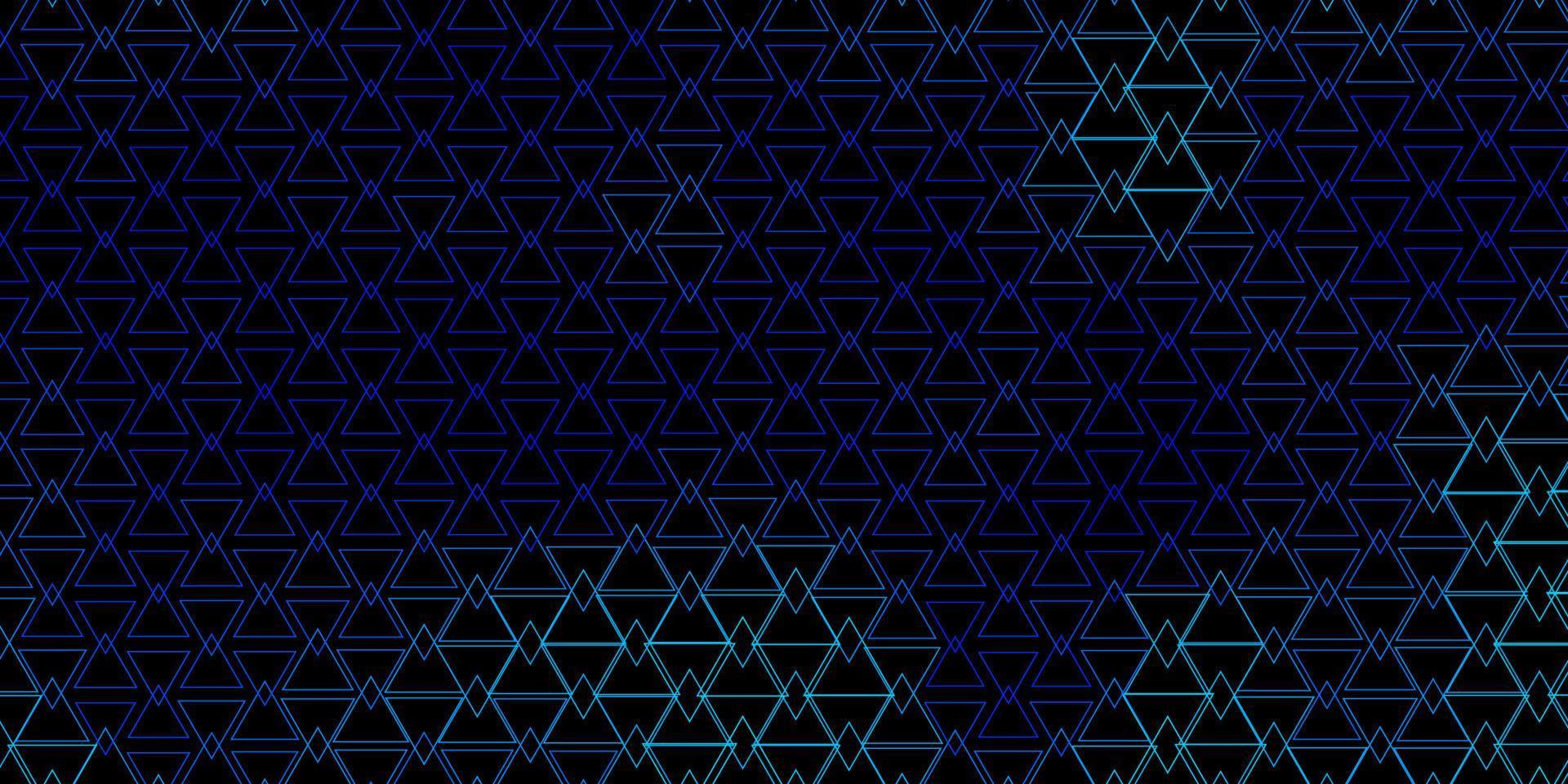 Dark BLUE vector texture with lines, triangles.