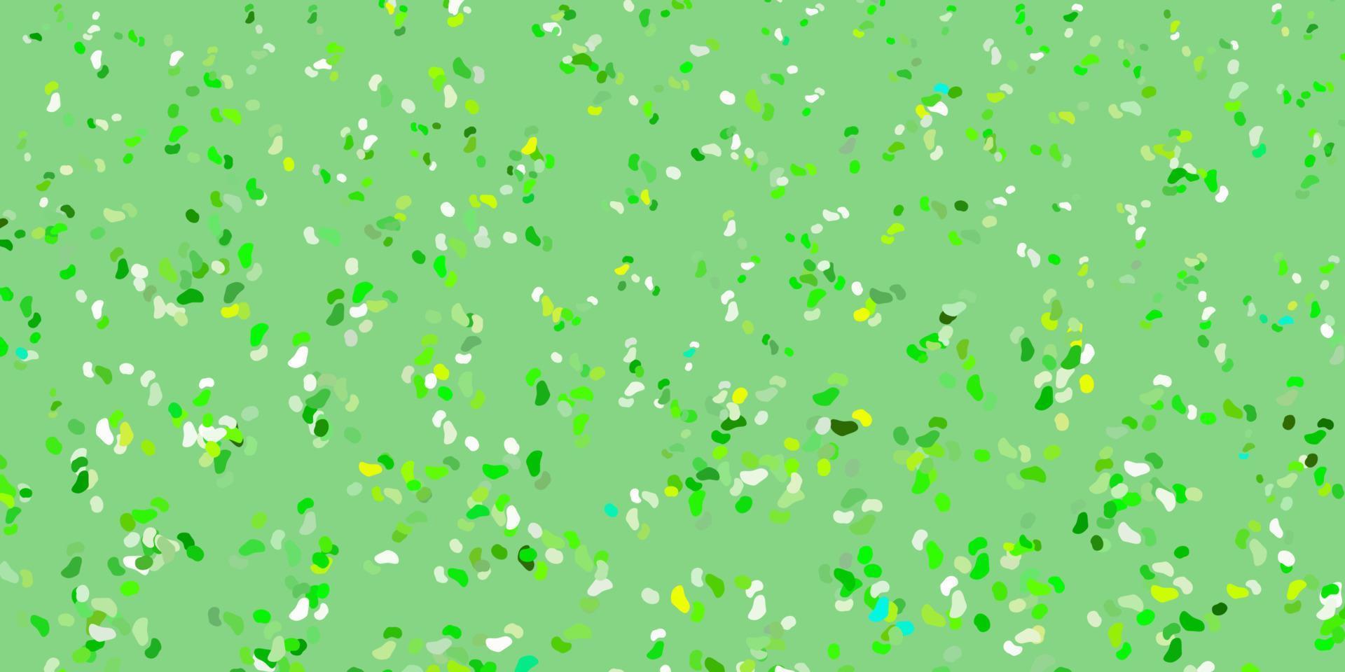 Light green, yellow vector pattern with abstract shapes.